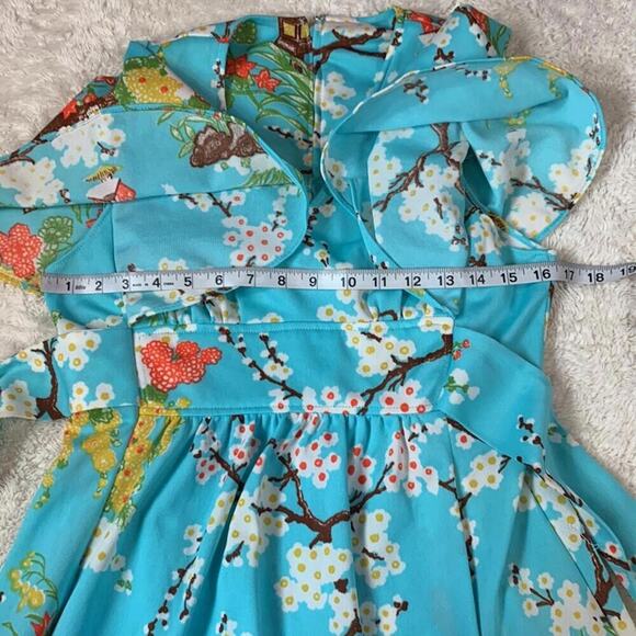 Vintage 70s Union flutter sleeve novelty print Japanese Geisha maxi dress, 10 - Picture 5 of 7